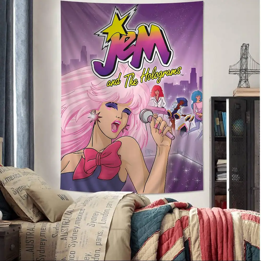 Jem And The Holograms Movie Anime Tapestry Hanging Tarot Hippie Wall Rugs Dorm Home Decor