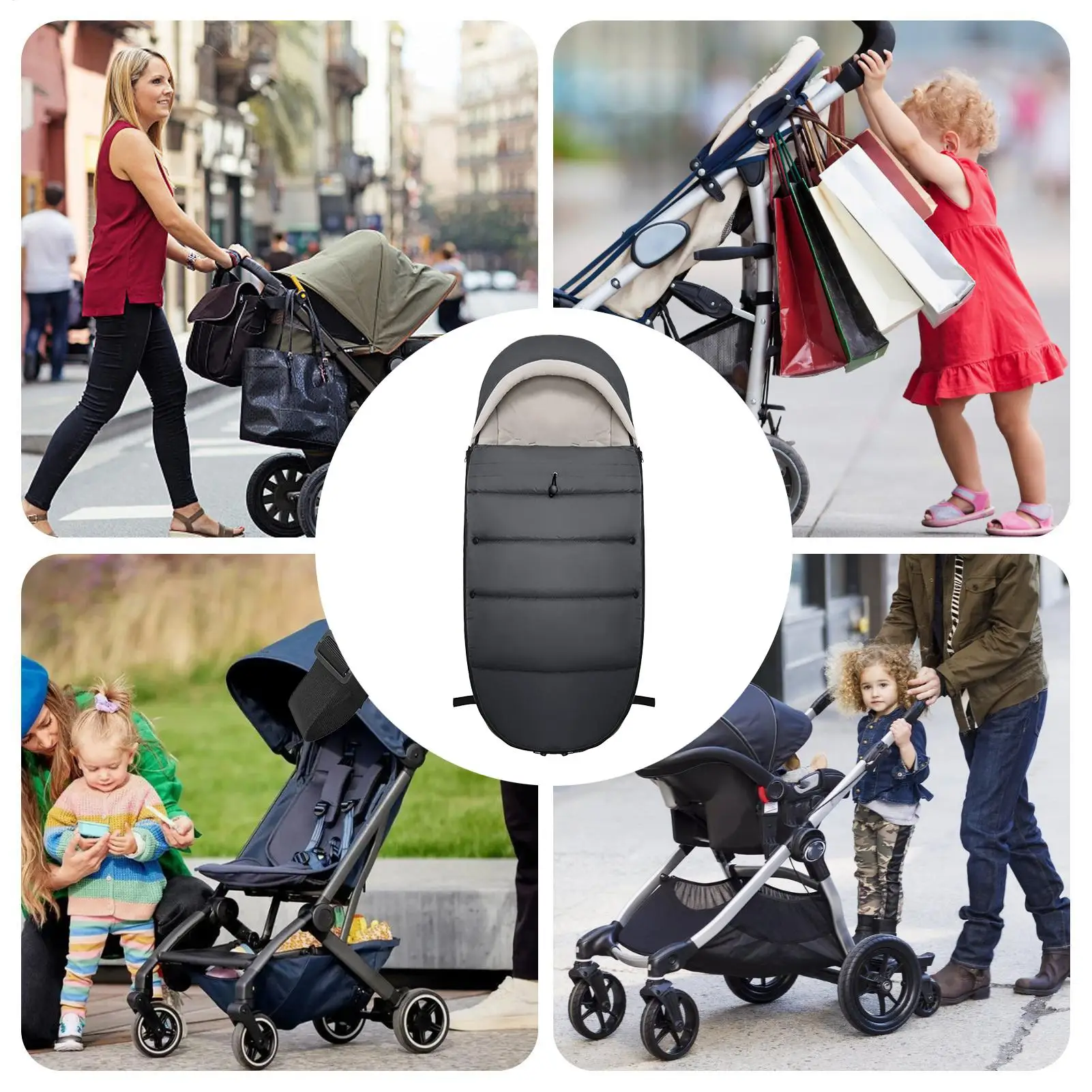 عربة الرايات حقيبة الشتاء مقاوم للماء يندبروف العالمي لينة Footmuff الطقس البارد عربة الرايات حقيبة للسفر في الهواء الطلق #5