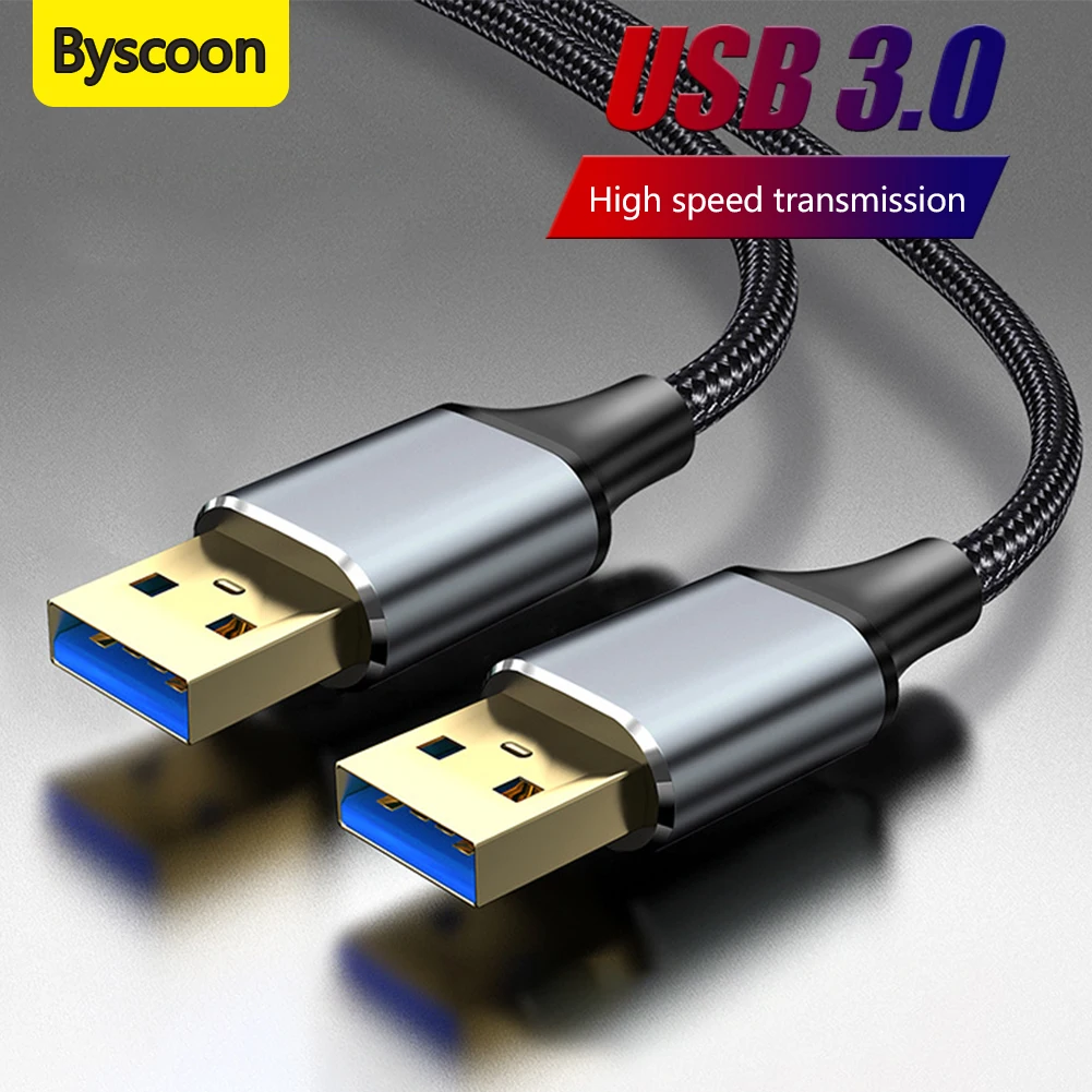 Byscoon USB to USB Extension Cable USB 2.0 3.0 Cable Male to Male USB Extender For Hard Disk Xiaomi TV Box USB Extension Cord