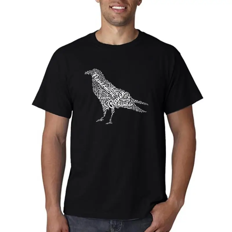 The Raven Edgar Allen Poe Poem Tee English Teacher Poetry Bird Quote Graphic Adult Mens T-shirt