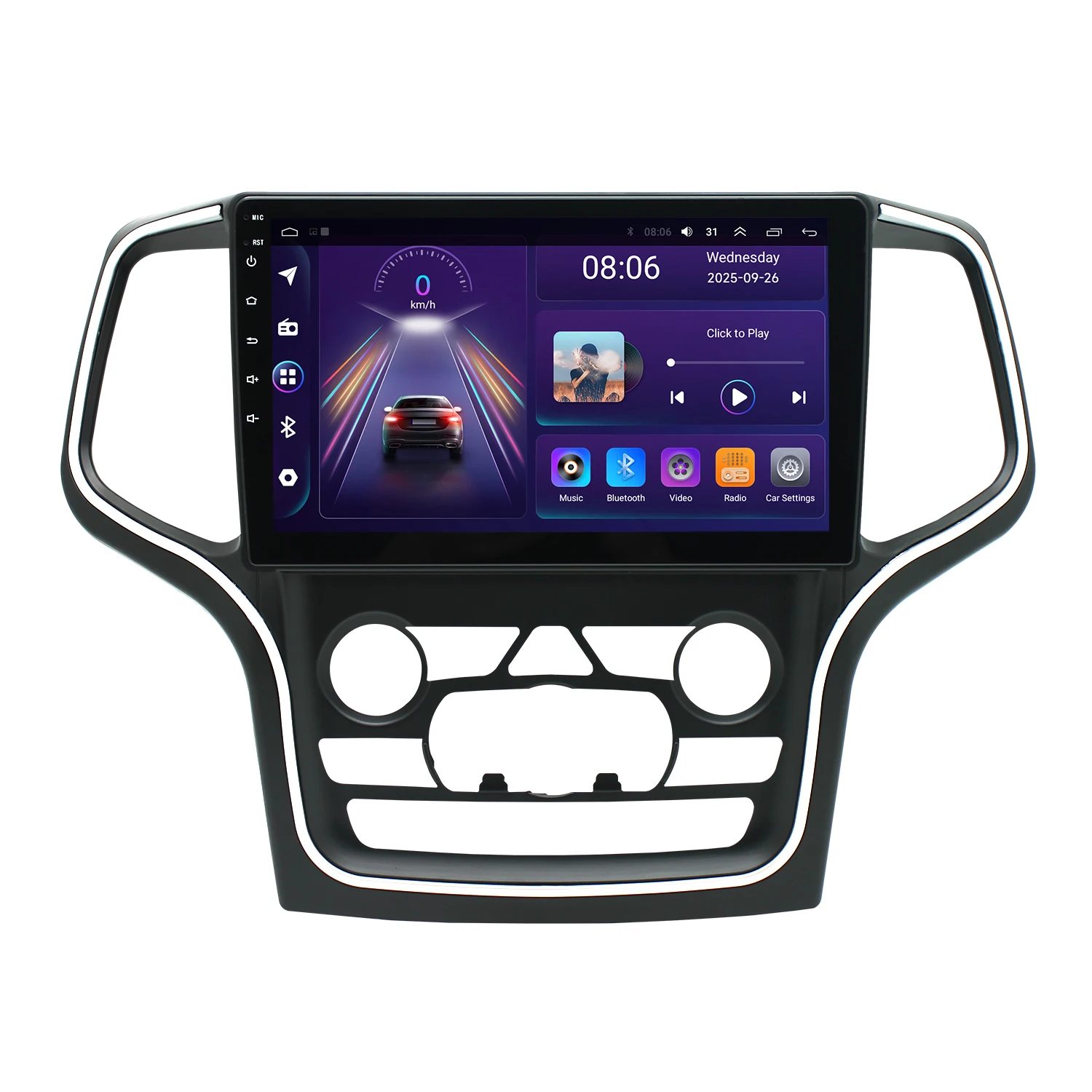 

For Jeep Grand Cherokee 14-22 Android Navigation MP5 Car Player GPS Reversing Camera All-in-one Dashboard Mount