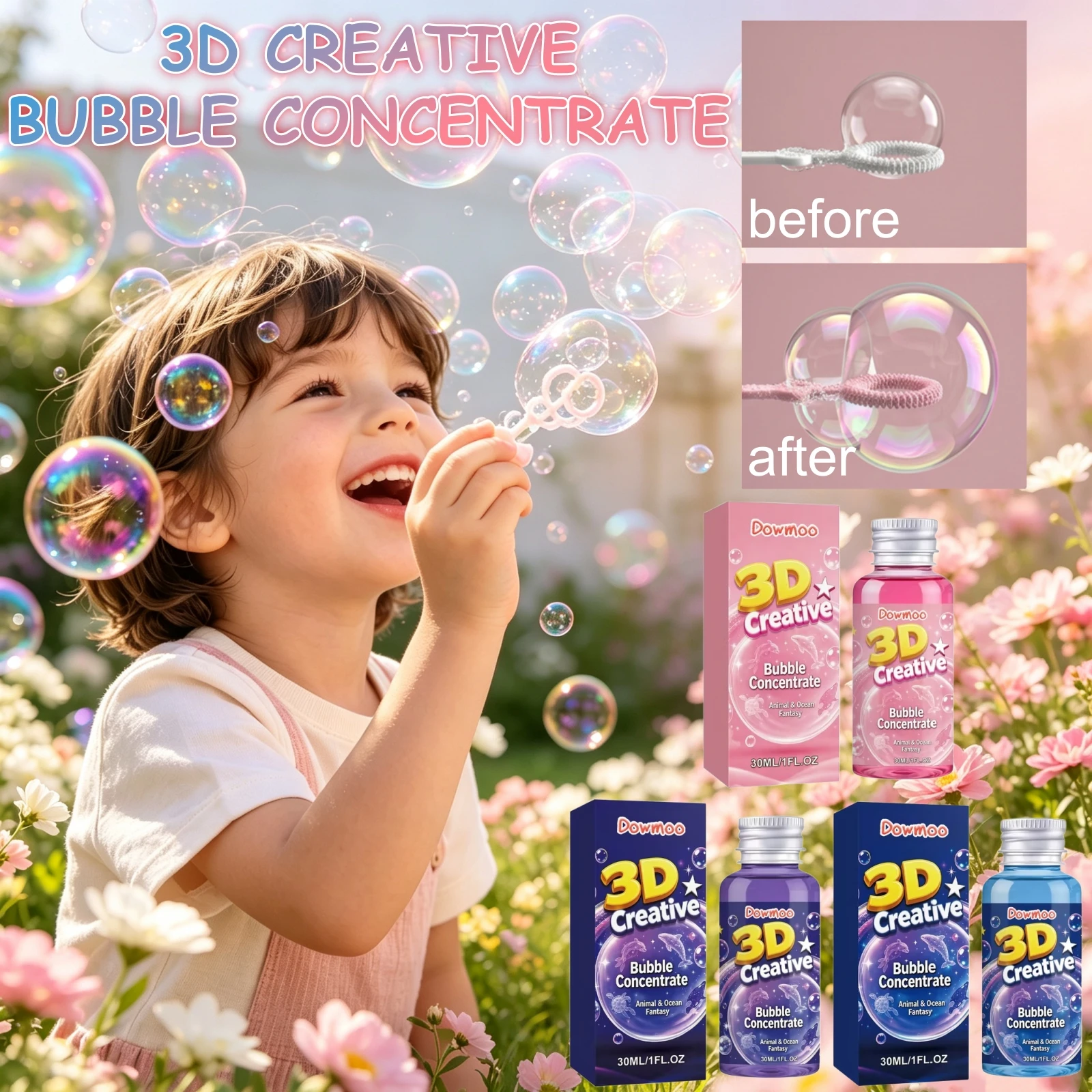 Colorful Bubble Solution Concentrate Make Rich Foam Kids Outdoor Party Game Toy Backyard Plays Multi‑Color Bubble Refill Liquid
