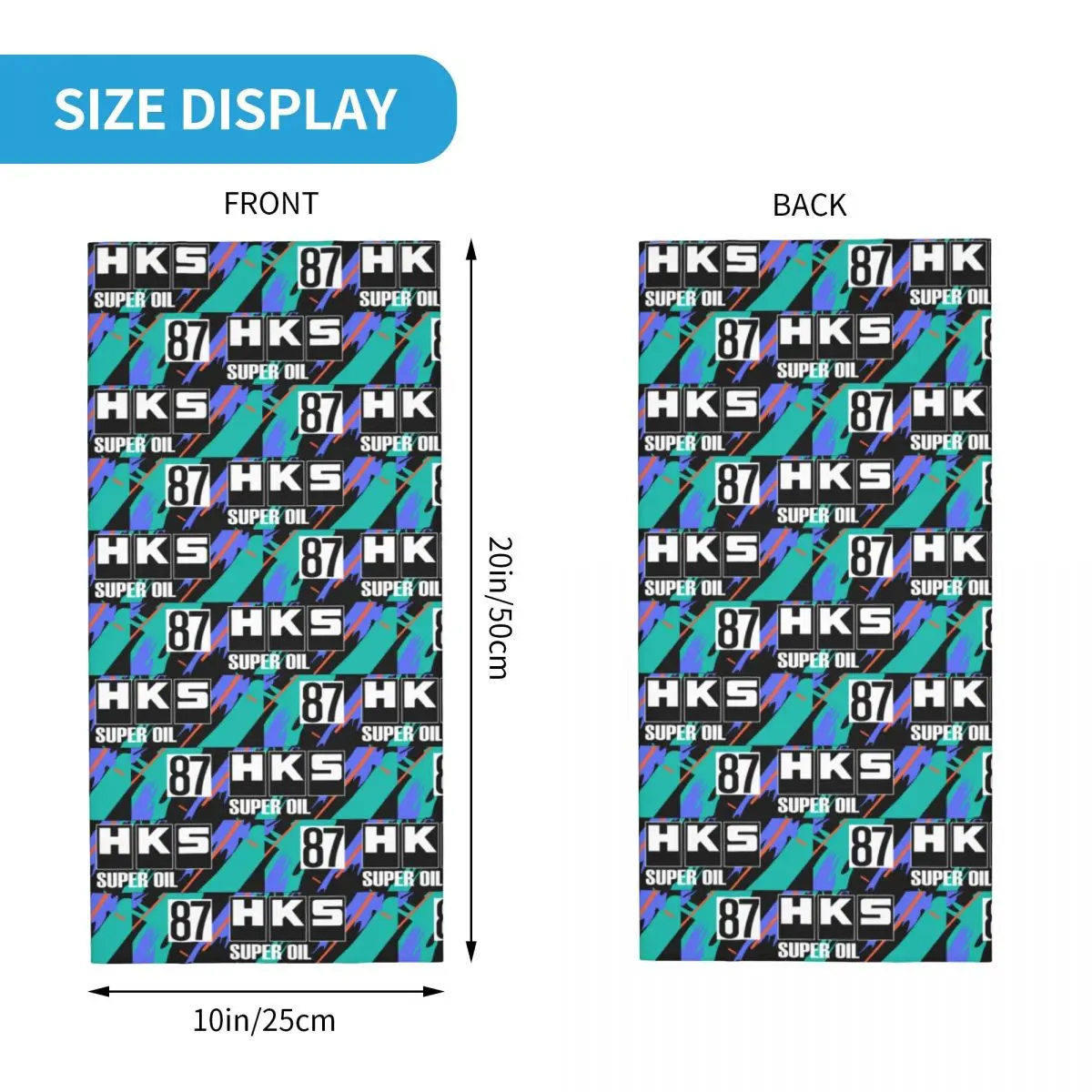 HKS R32 GT-R Bandana Neck Gaiter Printed Wrap Scarf Warm Headband Hiking Unisex Adult Washable