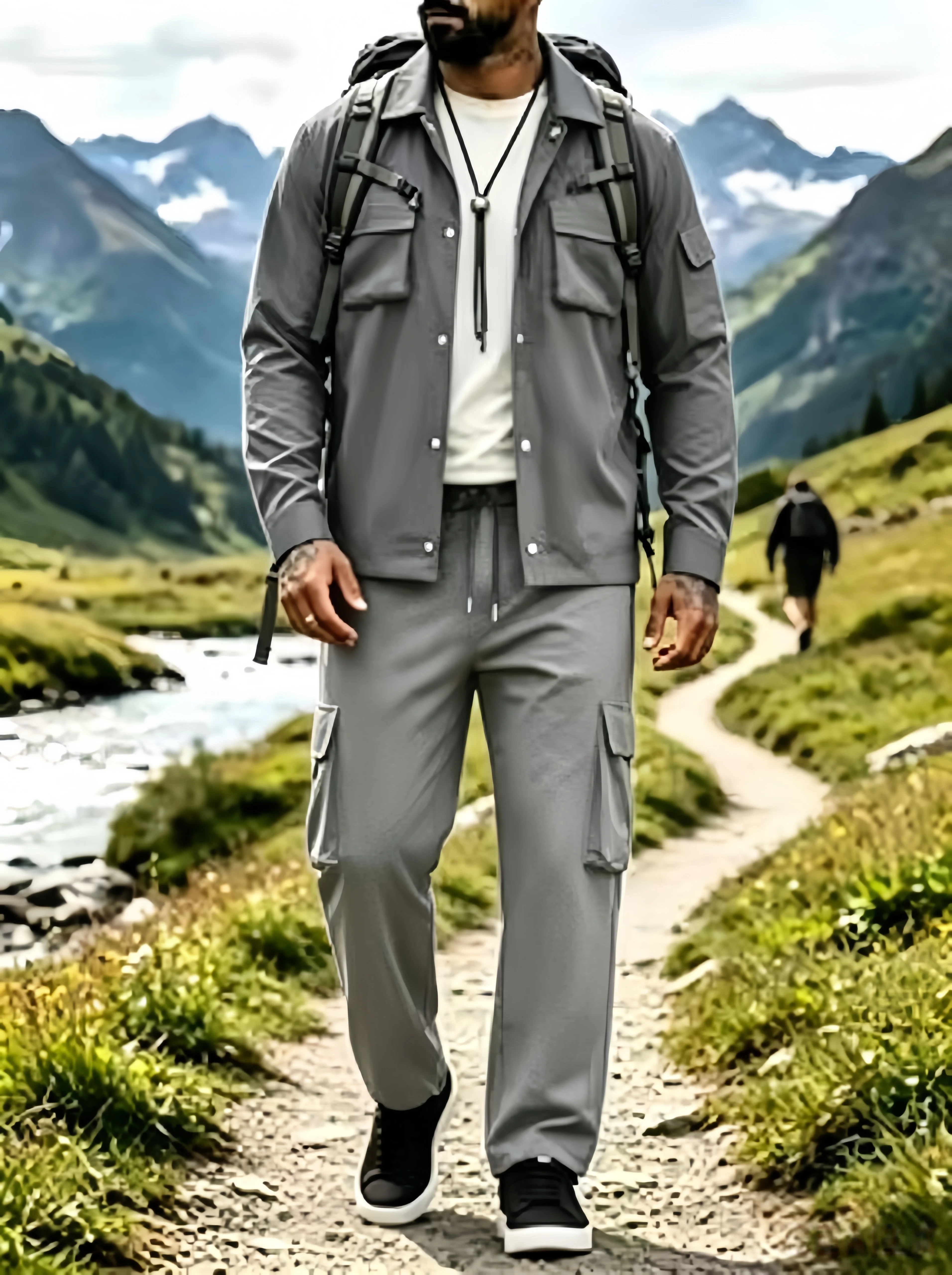 Spring and Autumn Style Wear-resistant and Scratch-proof Outdoor Set - Multi-bag Design for Mountaineering and Sports, Two-piece