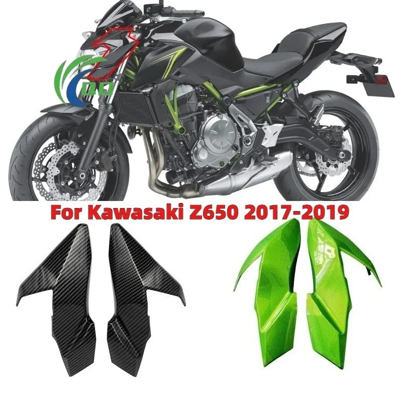 

Fit For Kawasaki Z 650 2017-2019 Motorcycle Carbon Look Front Headlight Upper Side Cover Head Cowl Nose Fairing Z650 Accessories
