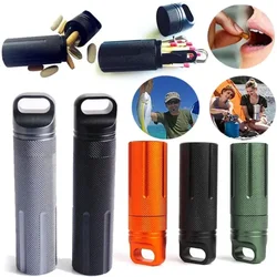 Camping Super Multifunction Strong CNC Waterproof Metal Pill Box Emergency Survival Pill Bottle Camping EDC sealed container