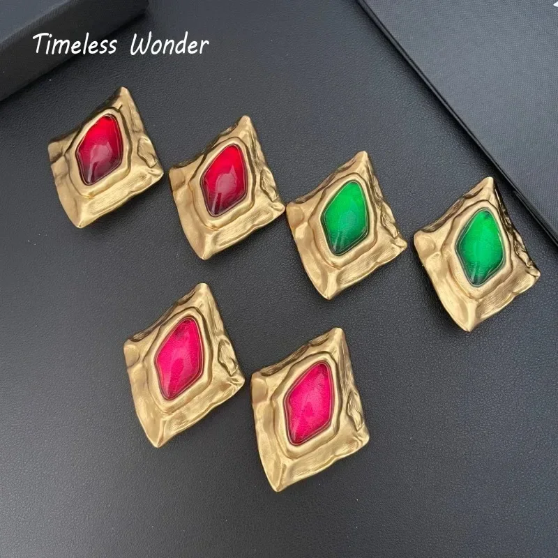 Timeless Wonder Fancy Geo resin Clip on Earrings for Women Designer Jewelry Runway Luxury Brand Gift Sweet Vintage 5131