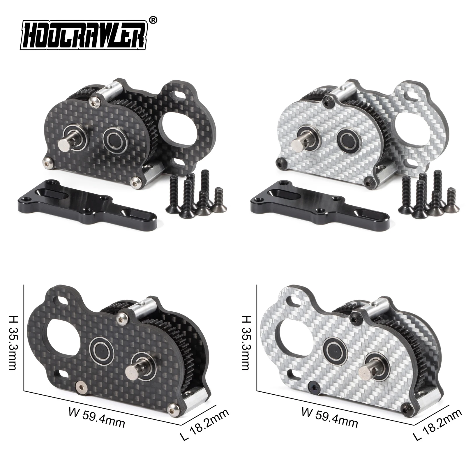 

35g 48P Straight Axle Gearbox Carbon Ultralight NOD LCG Transmission for Scaler Sportsman 1/10 RC Crawler Chassis AR45 AR44