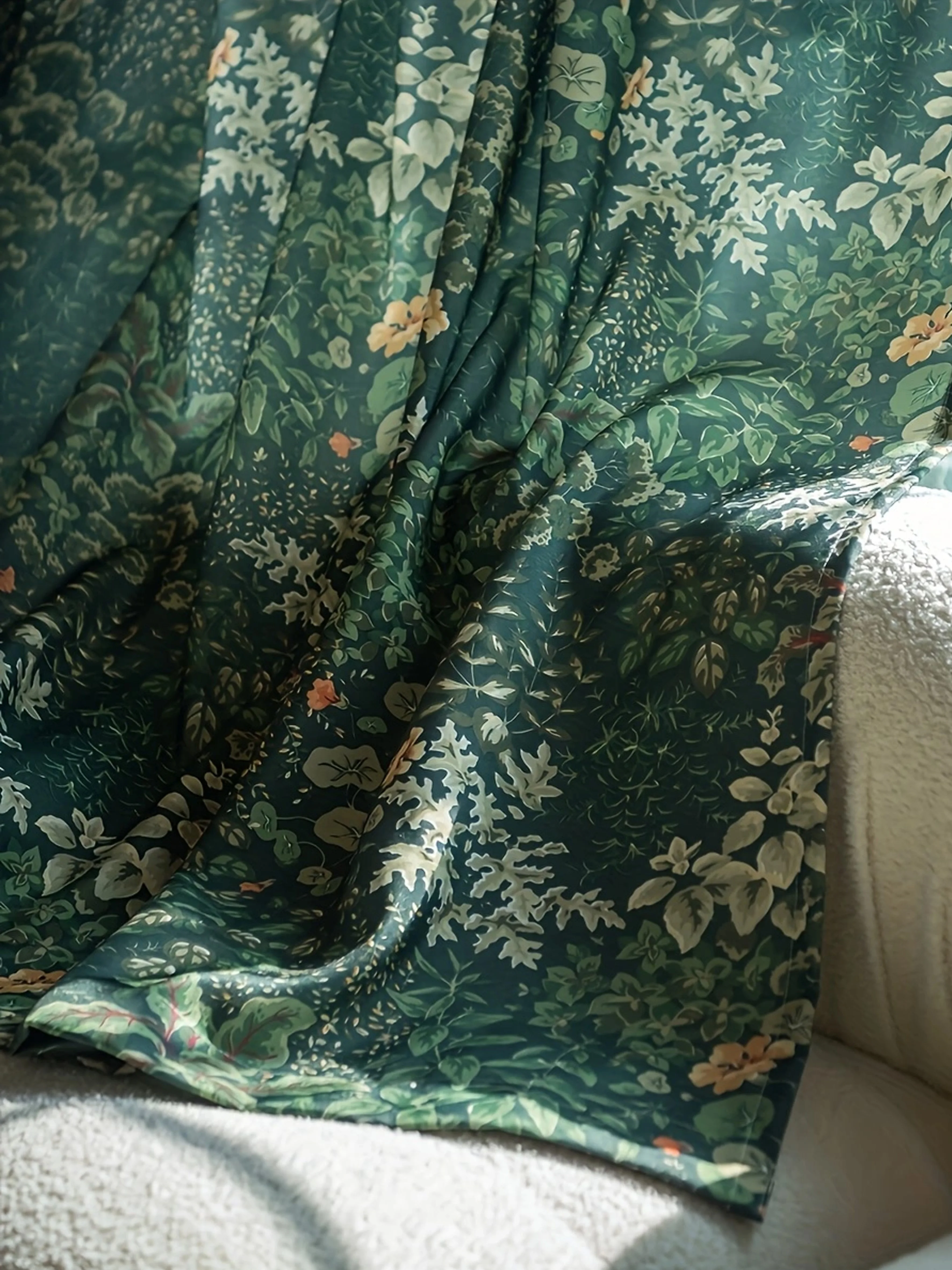 1PC Natural Green Forest Pattern Room Darkening Curtain for Living Room And Bedroom Eco-Friendly Window Treatment