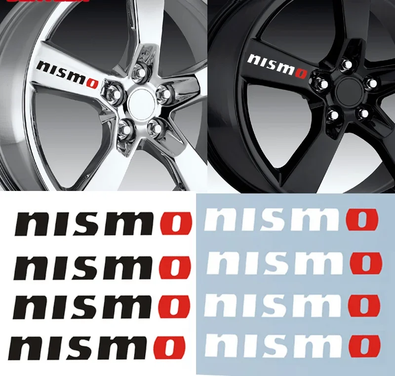 4pcs Nismo Car Wheel Sticker for Nissan Tiida Sunny QASHQAI J10 J11 MARCH LIVINA TEANA X-TRAI,10CM