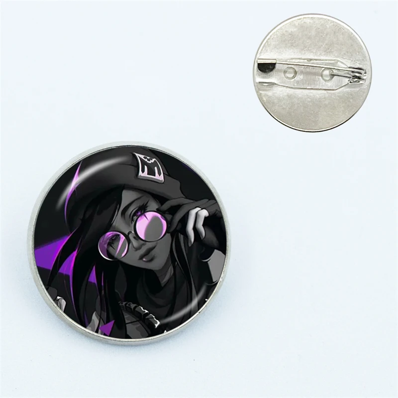 HOT Fearless Contract Game Valorant Figure Cartoon Souvenir Glass Dome Bedge Medal Toy Brooch Pin Fans Gift Collection