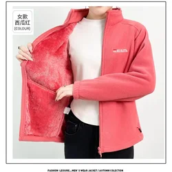 Women Stand Collar Polar Fleece Jacket Autumn Winter Lady Loose Zipper Thickening Coat Feminine Fashion Large Size 5XL Outwear