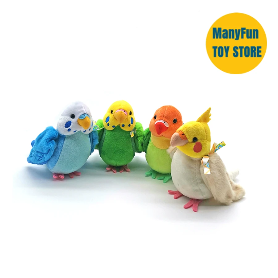 Budgerigar Cockatiel Parrot High Fidelity Anime Cute Plushie Budgie Bird peluche animali realistici simulazione bambola di pezza Kid