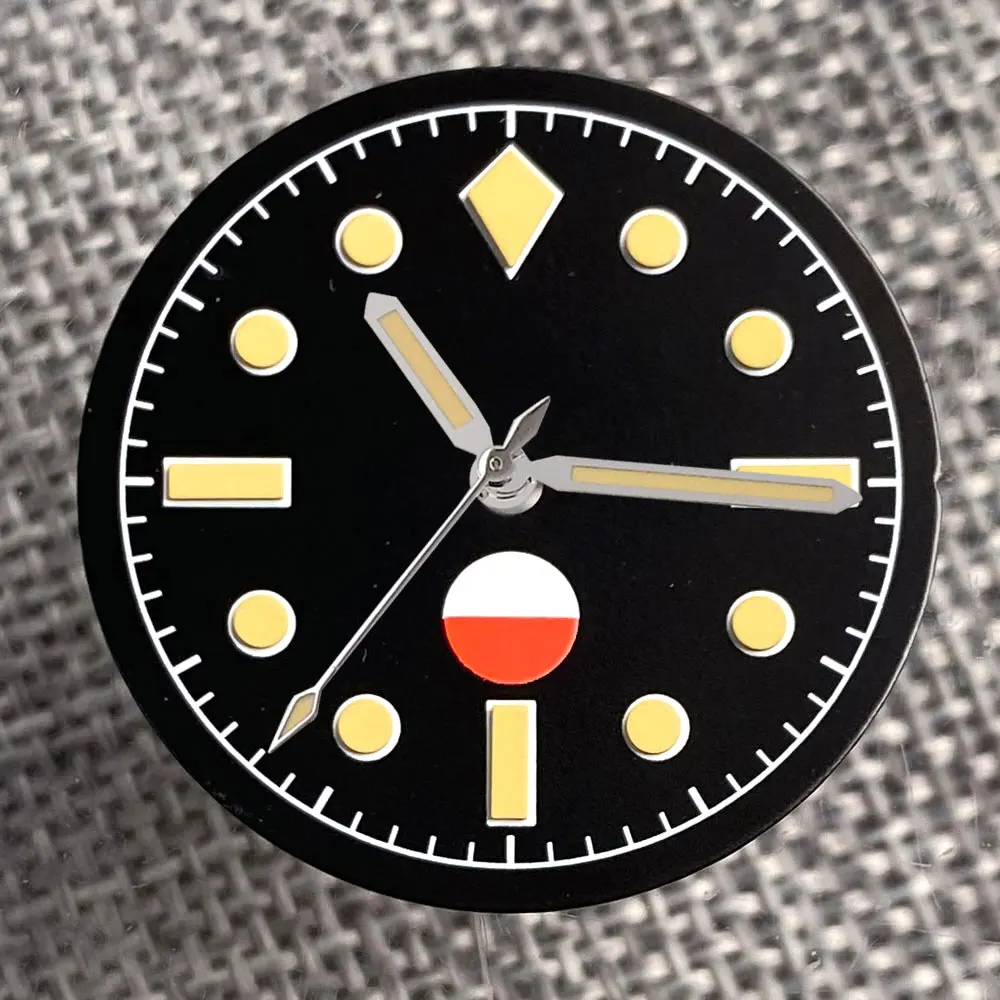 

29mm Black Watch Dial Face Accessories Luminous Hand Fit for NH35 NH36 NH38 ETA2824 PT5000 ST2130 Automatic Movement Watch Part