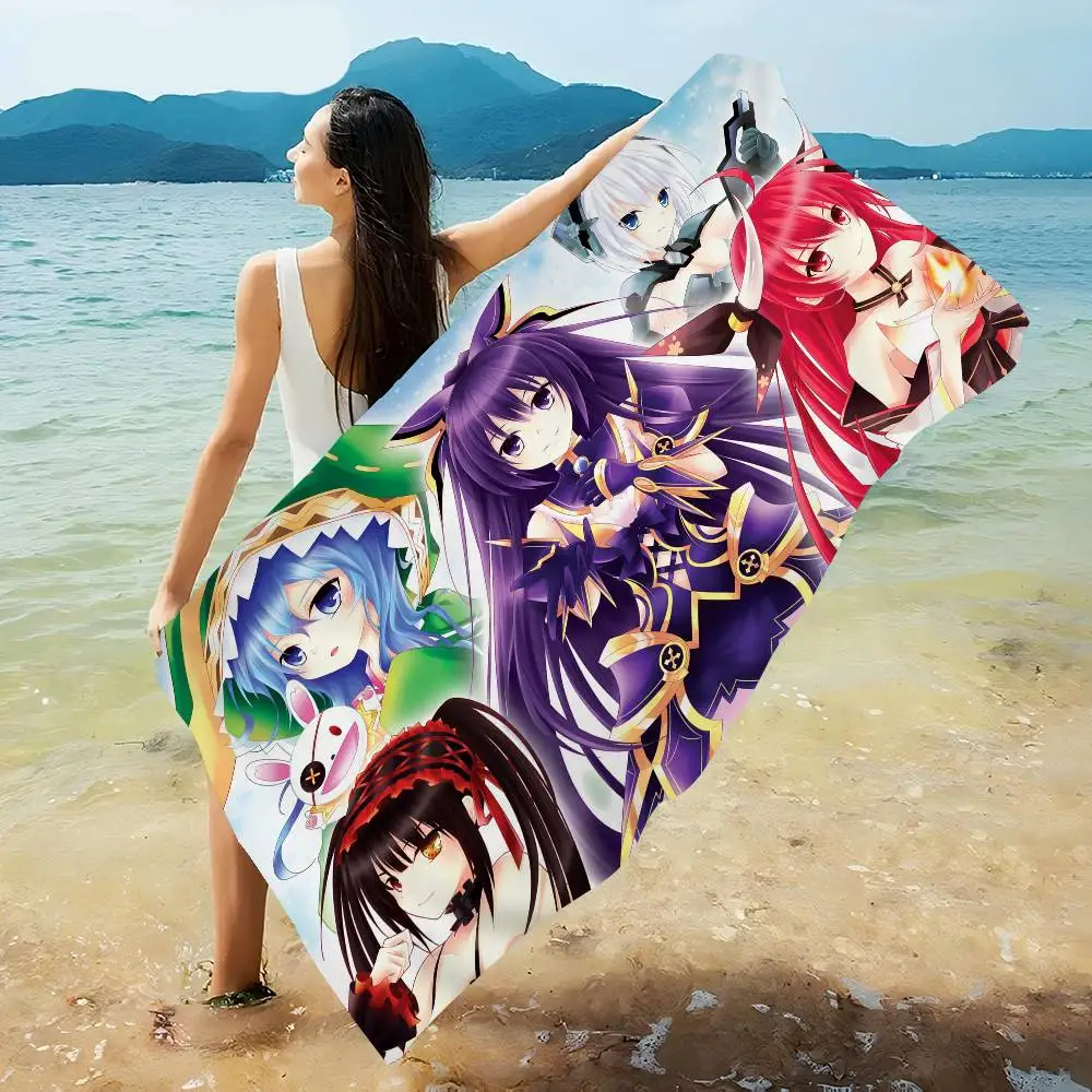 Date A Live Tokisaki Kurumi Beach Towel Bath Towels For Girl Microfiber Quick Dry Custom Sand Free Beach Yoga Spa Gym Pool