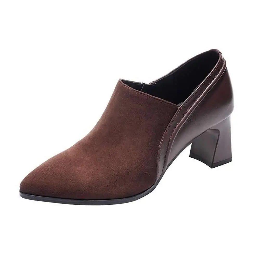 2025 أحذية أنيقة الإناث الجانب البريدي المرأة عالية الكعب رائجة البيع مكتب والوظيفي مضخات النساء أشار تو حذاء بكعب سميك أحذية النساء #5