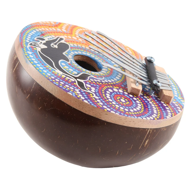 7 مفاتيح قذيفة جوز الهند القابلة للضبط Mbira المحمولة كاليمبا قابل للتعديل إصبع الإبهام البيانو آلة موسيقية متينة