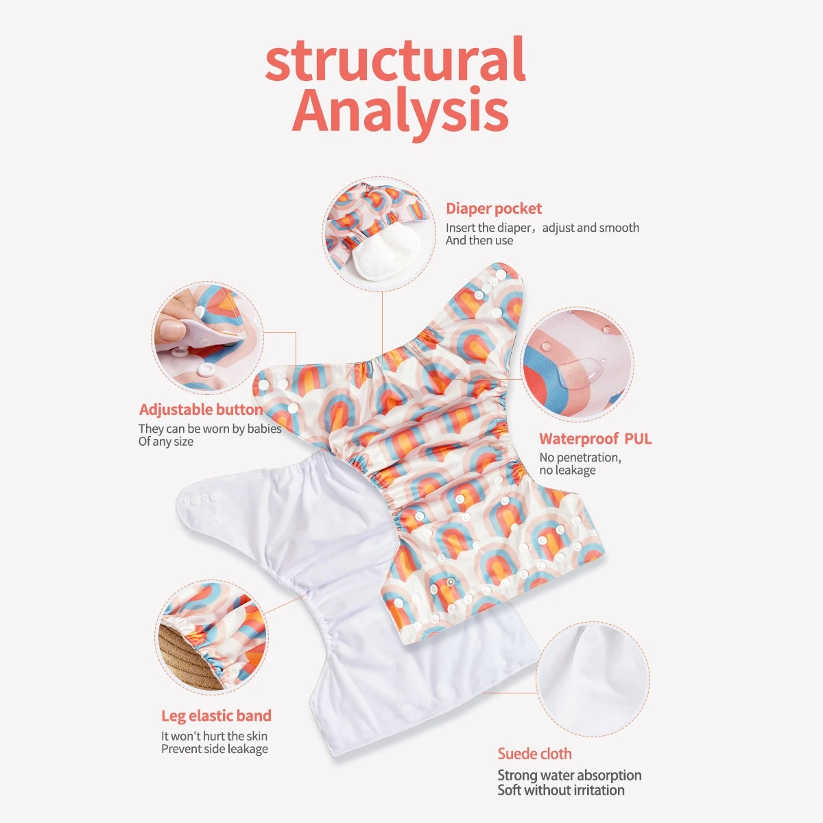 حفاضات أطفال عصرية قابلة للغسل وقابلة لإعادة الاستخدام لحديثي الولادة من القماش، سراويل تدريب ناعمة صديقة للبيئة للأطفال الصغار للأولاد والبنات #6