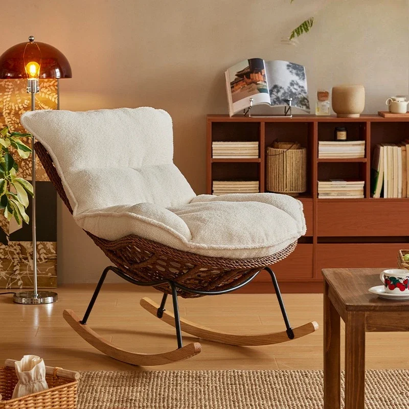 3 Rocking  Home Outdoor Leisure Rattan  Living Room Single Lazy Sofa Rocking