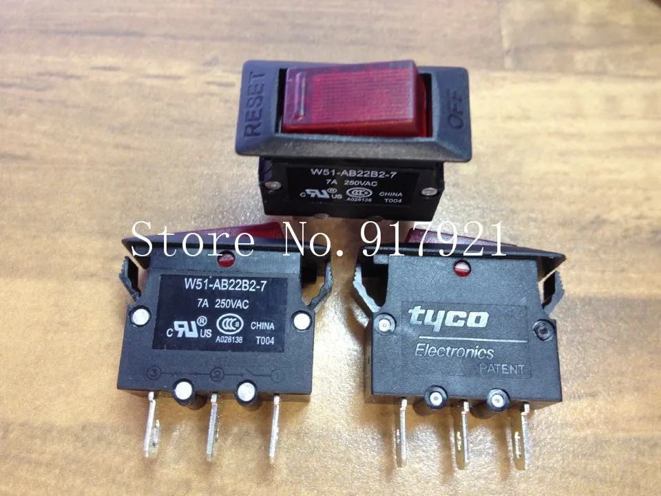 [ZOB] Tyco Electronics import ship Tyco W51-AB22B2-7 7A250V original switch with lamp  --50pcs/lot