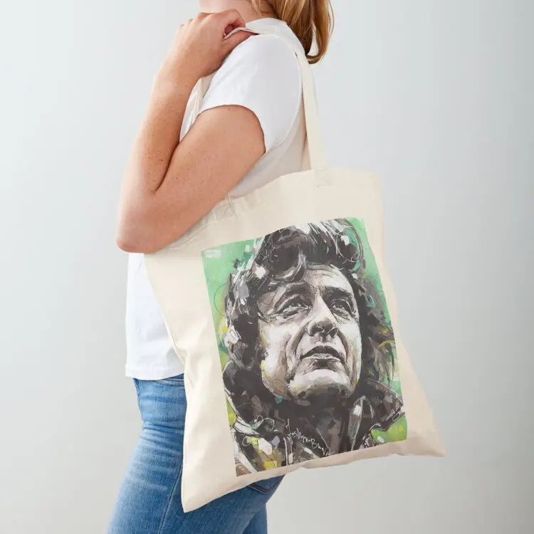 

Johnny Cash painting Tote Bag shopping bag personalized tote Handbags women female bag