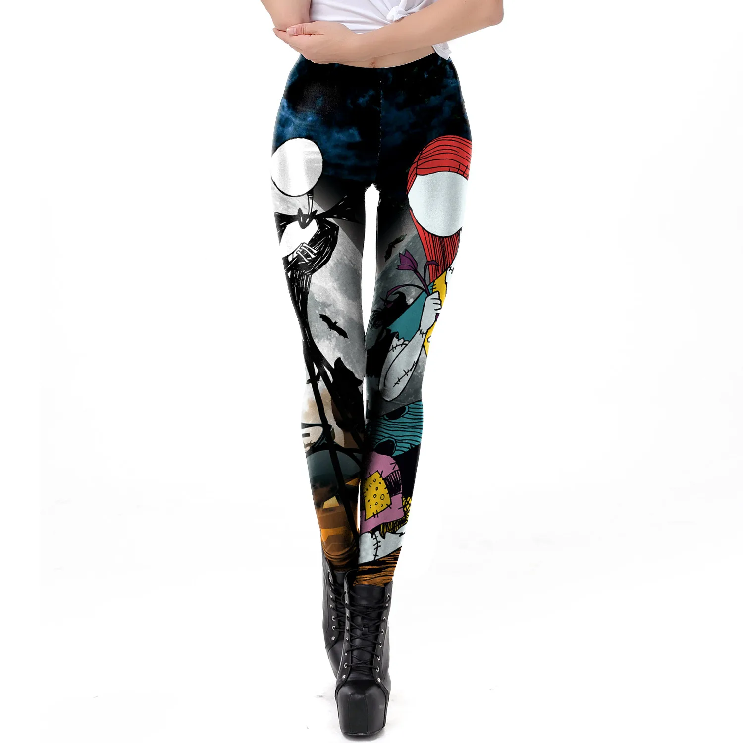 Zawaland Nữ Mới Quần Giáng Sinh Halloween Cao Cấp 3D In Hình Legging Tập Luyện Chặt Co Dãn Đàn Hồi Quần Legging Nữ