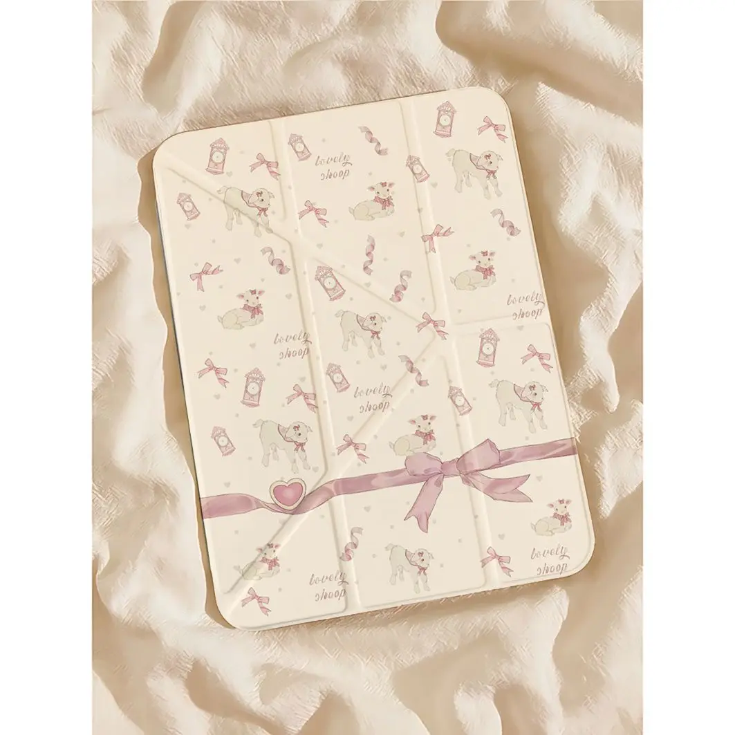 

Y Fold Lamb For iPad Air 6 7 11 5 4 10.9 inch Case iPad A16 11th 10th 9th 8th 7th Cover iPad Pro 11 Mini 6 7 Pencil Holder Case