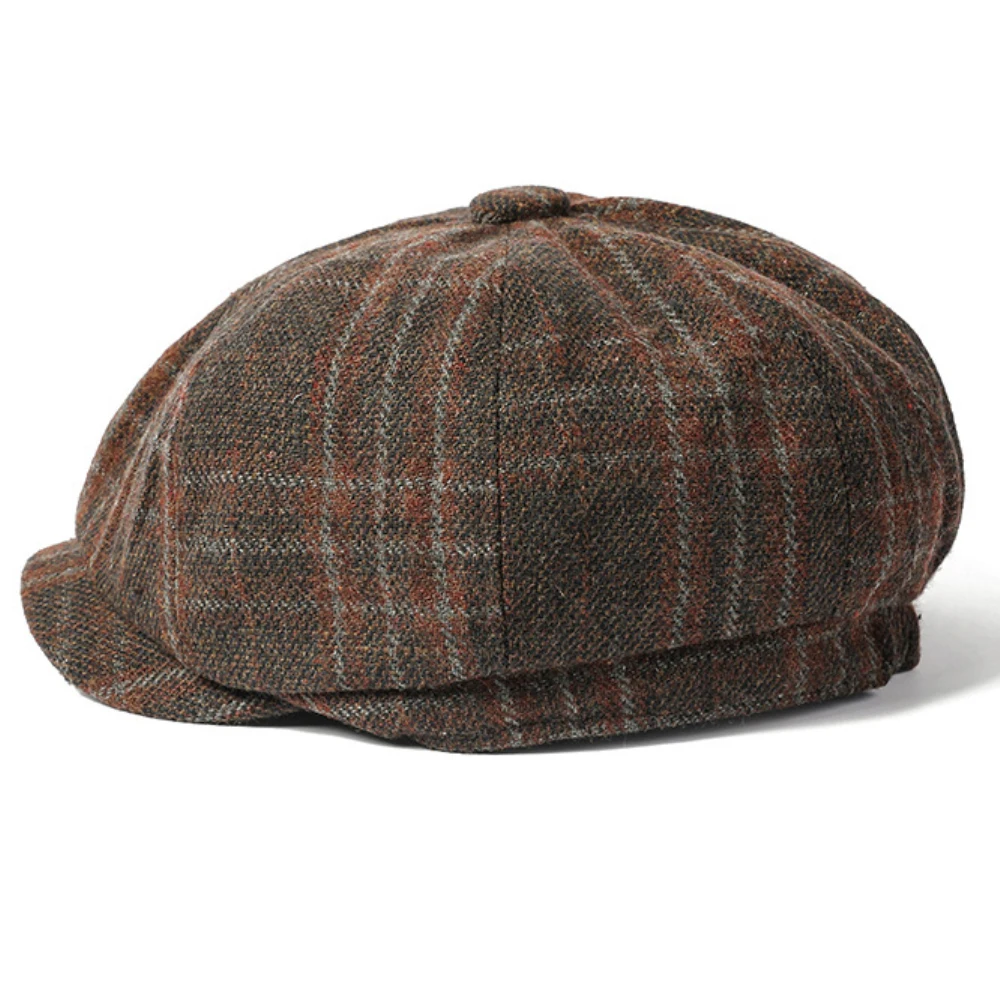 Boinas MZ4236 para hombres y mujeres, boina de lana Vintage de artista pintor, gorra plana de hiedra octogonal, boina de Otoño Invierno para hombre y mujer
