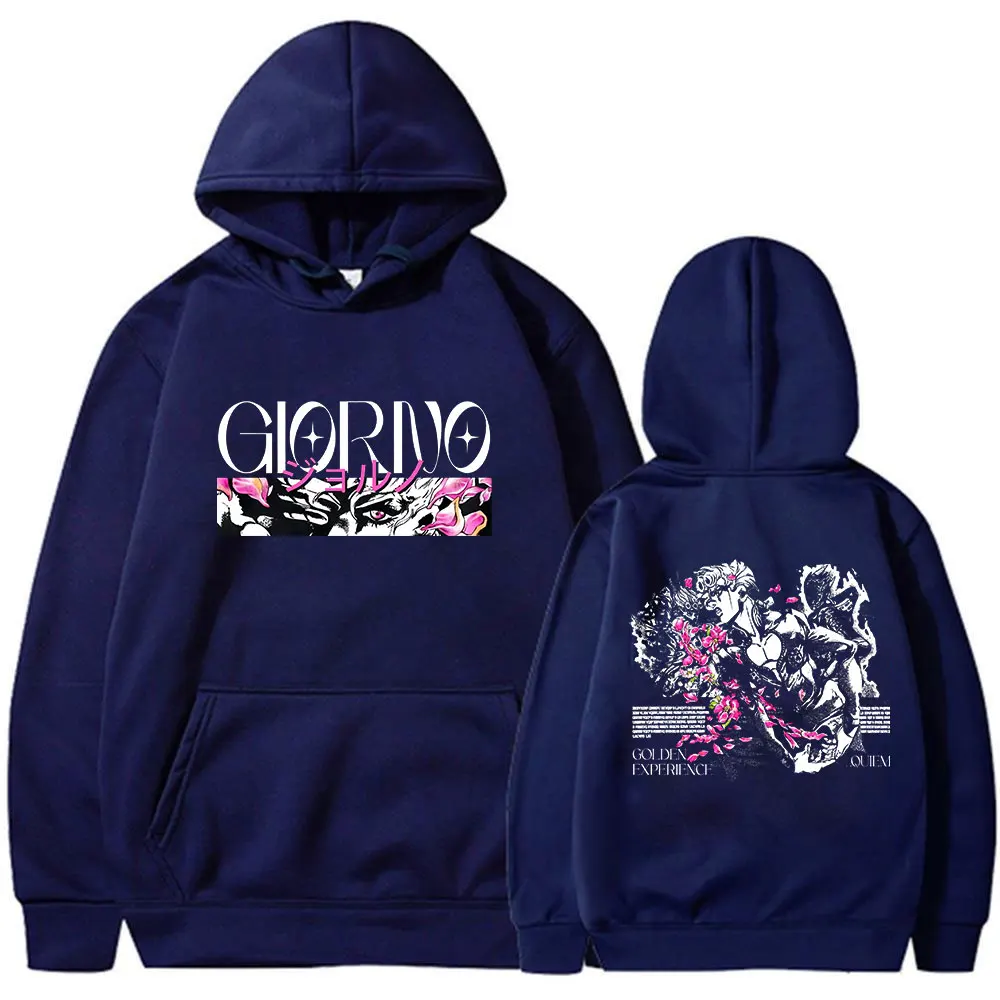 Anime Jojo Bizarre Adventure Killer Queen Giorno Giovanna Hoodie Herren Damen Kleidung Hip Hop Übergroßer Sweatshirt Lässiger Pullover – Detail 4