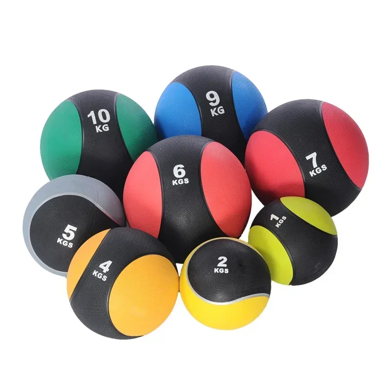 Nuevo ejercicio pelota de medicina de goma pelota de gravedad Fitness pelota sólida ejercicio fuerza del brazo cintura y Abdomen tren de rehabilitación