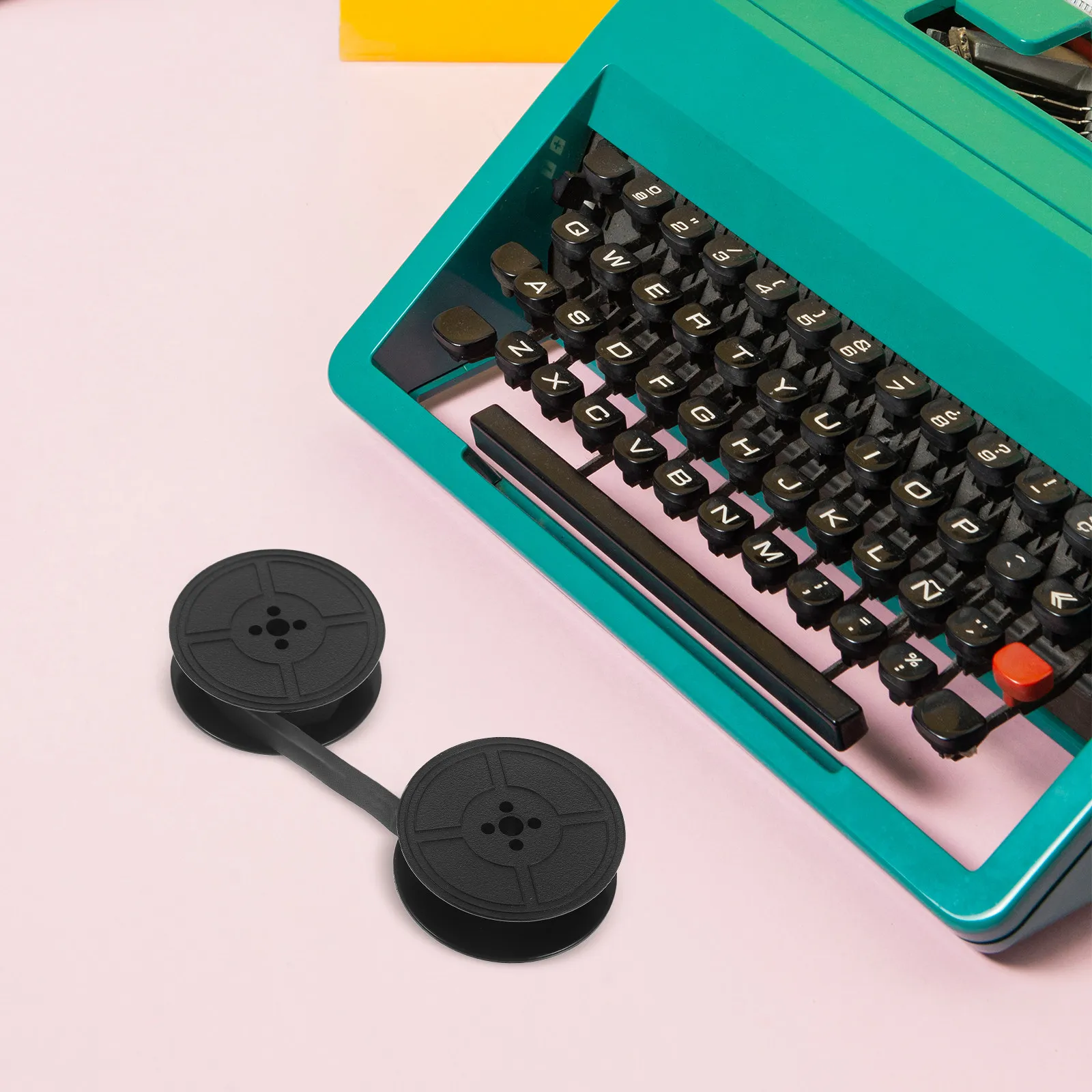 

2Pcs Manual Dual Spool Typewriter Ribbon Black Red Classic Vintage Mechanical English Typewriter Ink Ribbon for Office School