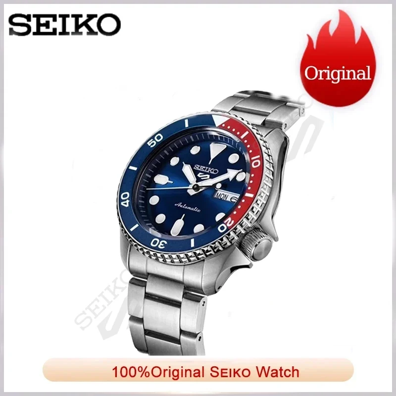 Seiko-男性用高級自動巻き時計,防水スチールバンド,回転腕時計,オリジナルモデルseiko 5,srpd53k1