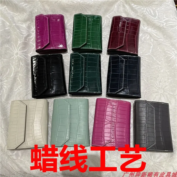 2024 New Designer Crocodile Leather Women Wallet Fashion Genuine Leather Lady Card Bag High Grade Large Capacity Card Holder 45