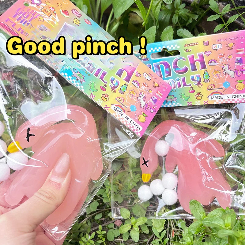1/4Pcs Fun TPR Squeeze Color Changing Roast Duck Pinching Decompressing Toy Soft Sticky Stress Relief Relax Toys