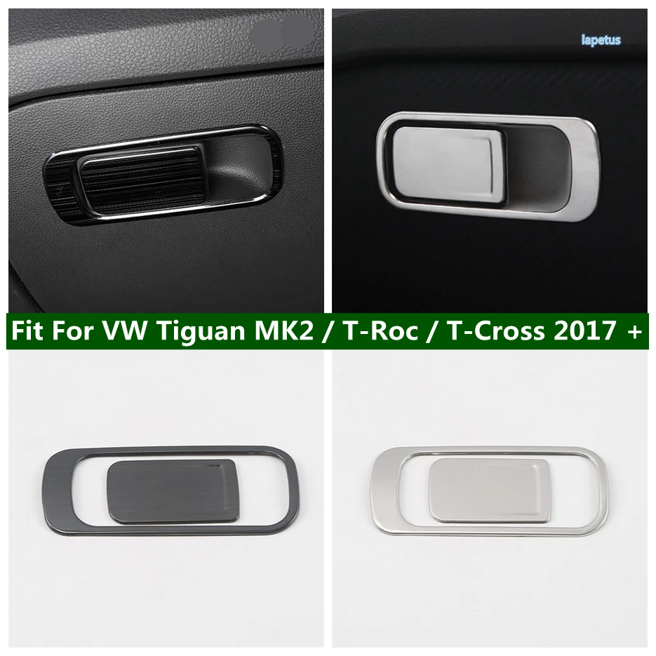 Car Copilot Glove Storage Box Handle Trim Garnish Cover Styling Fit For VW Volkswagen Tiguan MK2 / T-Roc / T-Cross 2017 - 2023