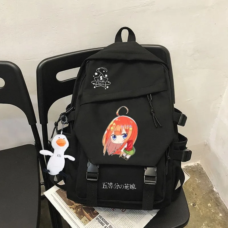 

28×45×14cm Black White,The Quintessential Quintuplets, Gotoubun no Hanayome,Kids Teens School Bags, Anime Backpacks Girls Boys