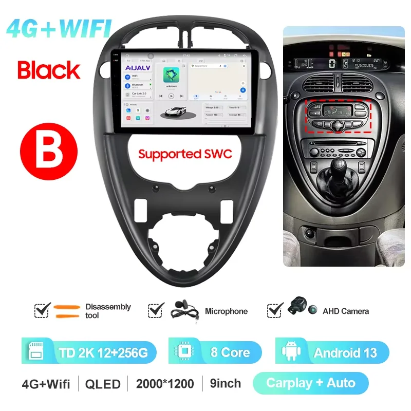 QSZN 2 Din Autoradio Voor Citroen Xsara Picasso 1999-2010 WiFi + 4G Multimedia Video Player Stereo GPS Navigatie Draadloze Carplay