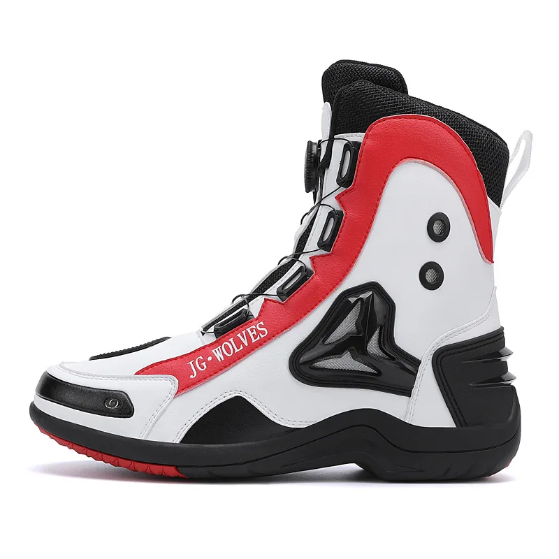 Men's Outdoor Motorcycle Riding Boots for Cycling Off-Road Racing Durable Waterproof Shock Absorbing Hiking Work Boots