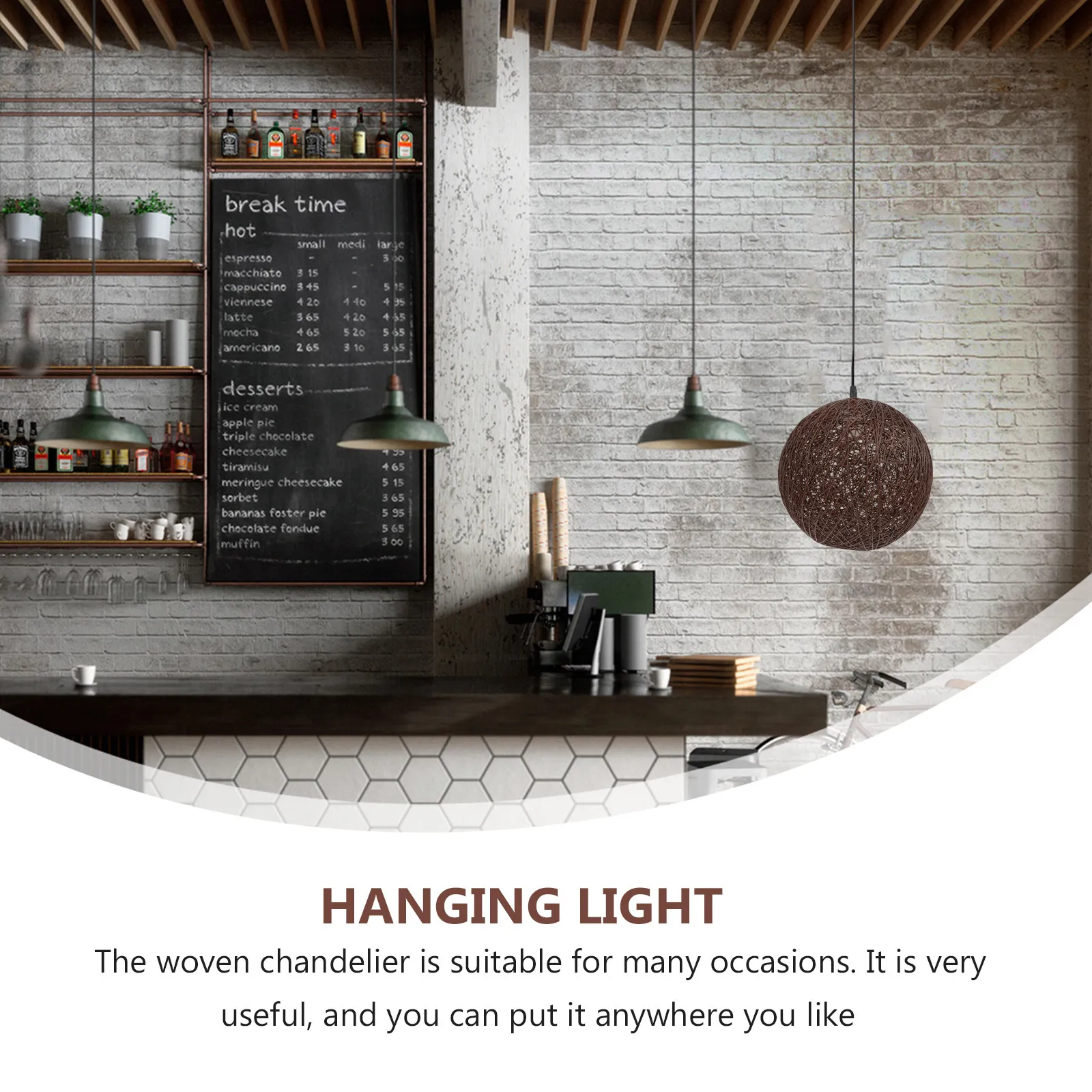 1Pcs Rattan Woven Chandelier Cover for Ceiling Light Hanging Lamp Shade Rustic Decorative Pendant Lamp Shade Natural Warm