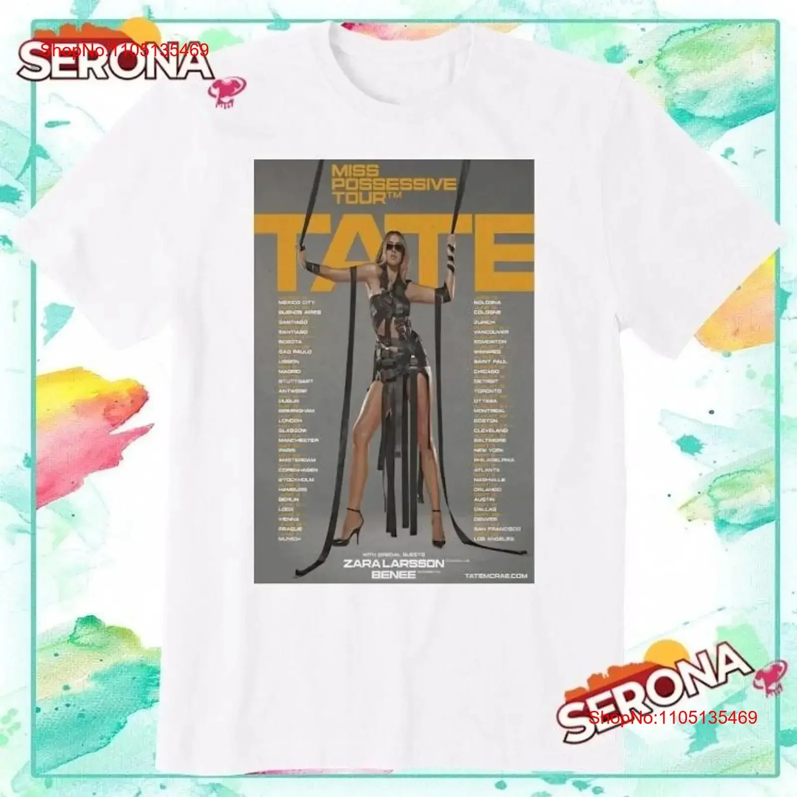 

Рубашка Tate Mcrae Miss possessive Tour 2025 года, винтажная стираная рубашка Merch, слегка растянутая, модная, с графикой, дышащая, унисекс
