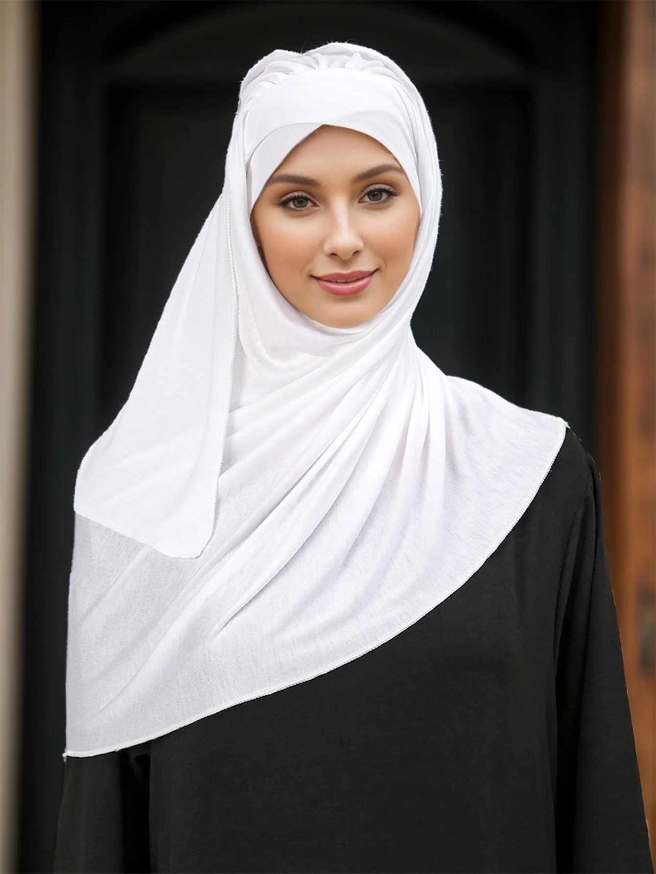 Forehead Cross Instant Scarf Turban Women Muslim Hijab Jersey Shawls Wrap Islam Pray Hijabs Amira Khimar Scarves Turbante Mujer