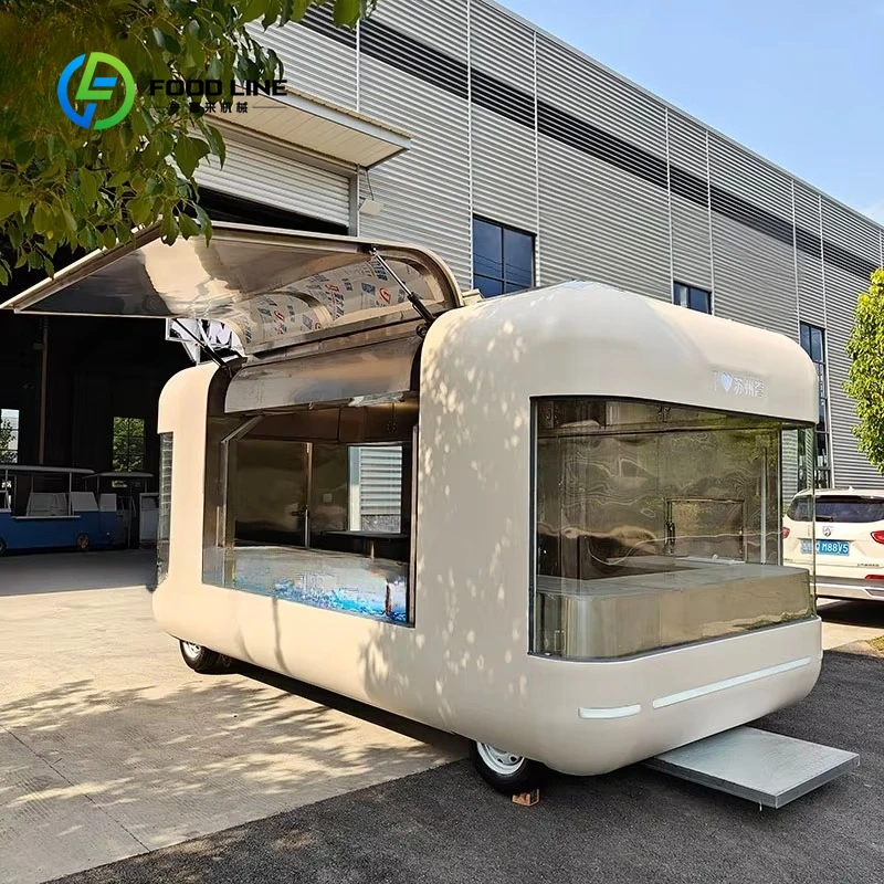 Mobile Ice Cream Bar with Cold Storage Freezer and Drink Station Food Truck for Beverage
