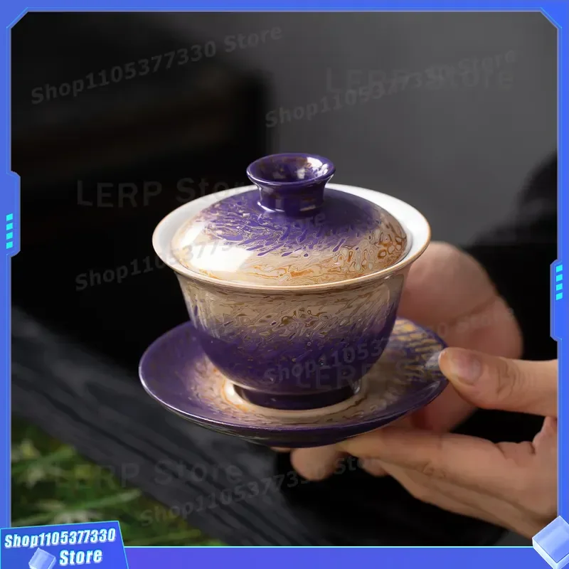 Fuzhou Snail Lacquer Tea Set Handmade Porcelain Teacup Bowl Suet Jade Cover Gift Box Intangible Cultural Heritage Traditional