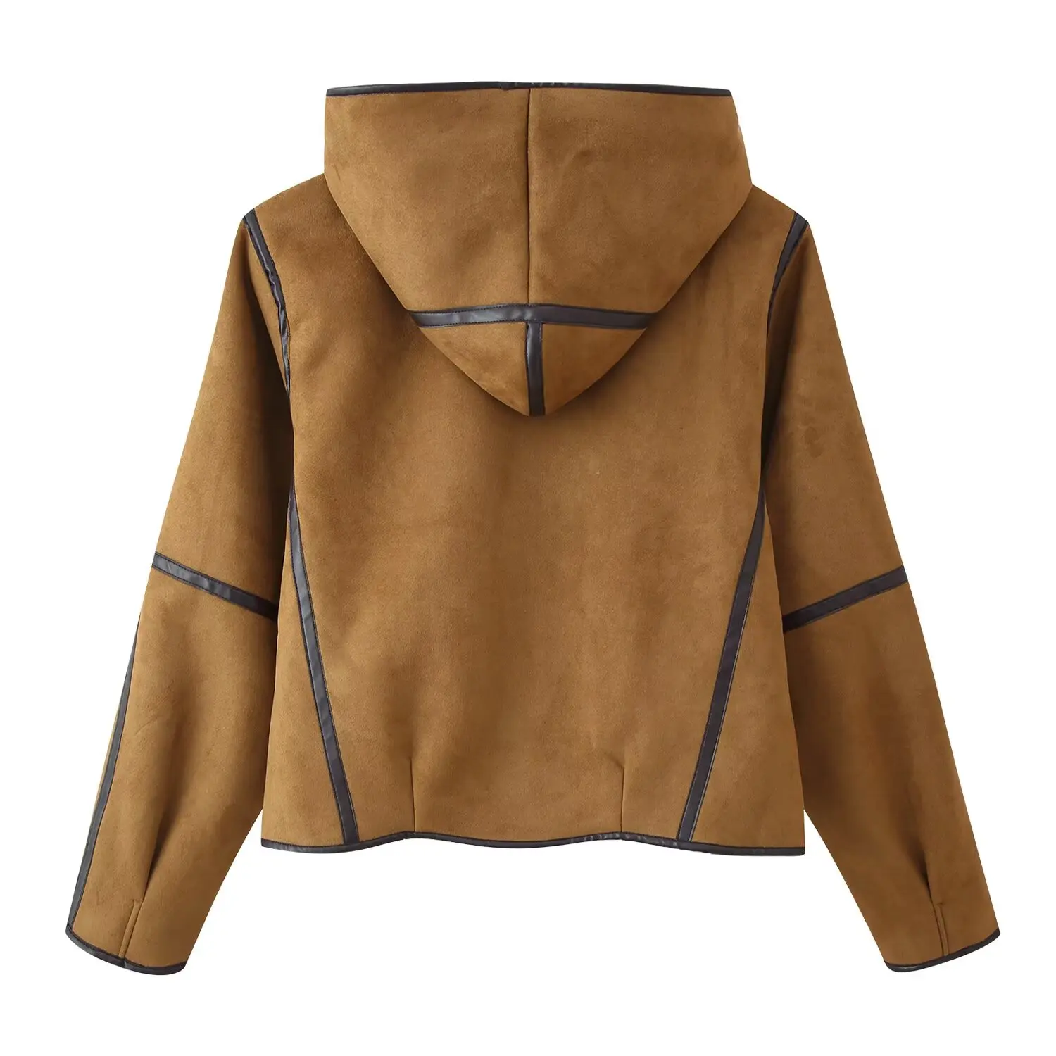 Faionable All-Match-Mantel aus Lammfell mit Kapuze für Damen aus Polyesterstoff, lange Sve-Standversion für die Herbstsaison