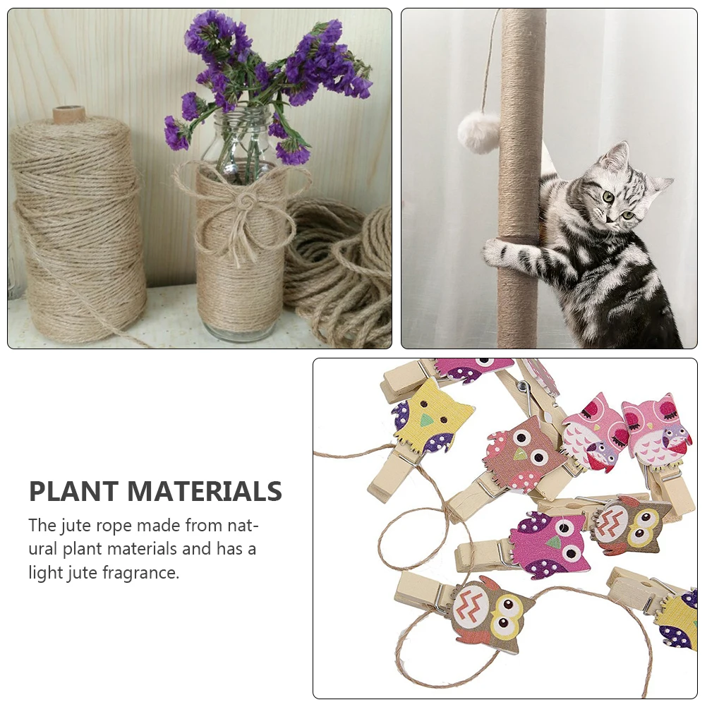 

1 pc 20M Diy Jute Rope For Cat Scratching Post Replacement Hemp Rope Multi-Function Craft Material Durable Natural Fiber Cord