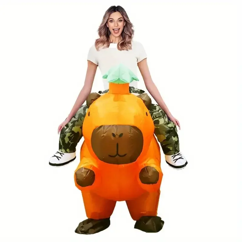 Ride-On Opblaasbaar Capibara Kostuum Grappig Dier Capibara cosplay opblaasbaar Outfit Halloween Carnaval Anime Expo Feestjurk rekwisieten