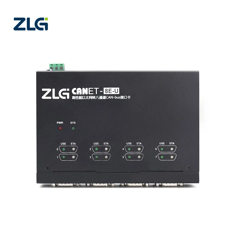 

ZLG CANET-8E-U 8-канальный промышленный преобразователь Ethernet в CAN с изоляцией 2,5 кВ и сертификатом CE
