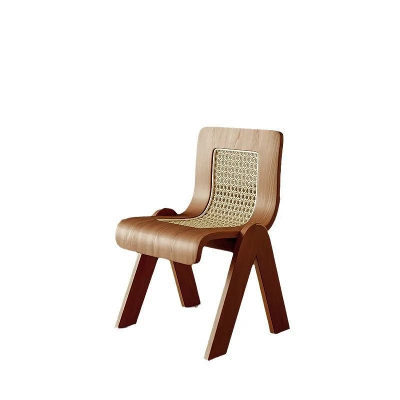 

Домашний обеденный стул Стул из ротанга из массива дерева Высокий стул для переговоров на отдых Стул со спинкой Французский обеденный стол и стулья в стиле ретро