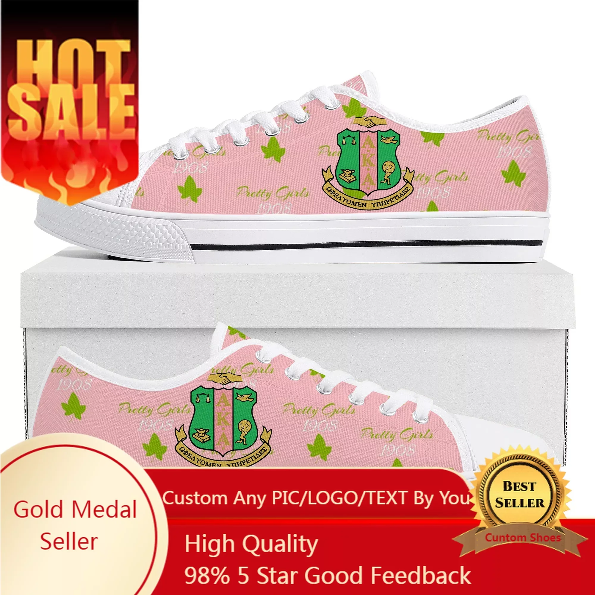 

A-Alpha Sorority A-AKA 1908 Low Top Sneakers K-Kappa A-Alpha Mens Womens Teenager Canvas Sneaker Custom Made Shoes DIY Shoe