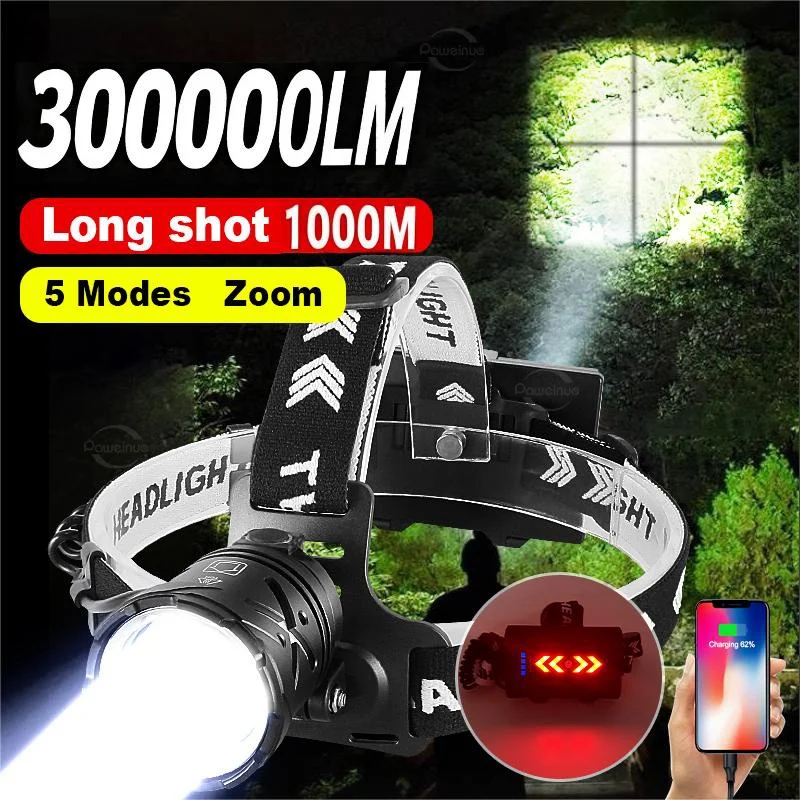 

Powerful Headlight LED Charging Head Lantern Super Bright Head Flashlight Mobile Power Outdoor Fishing Search Head Led Light